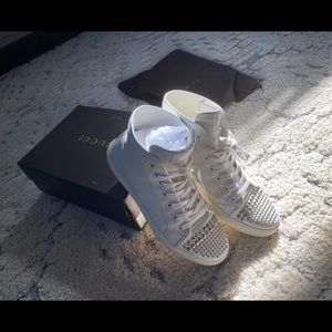 Gucci high top studded sneakers